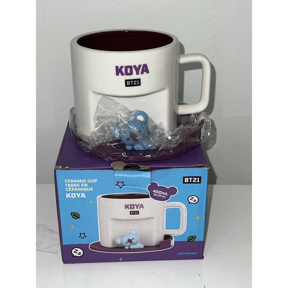 BT21 X MINISO ADORABLE KOYA CERAMIC MUG CUP 450ml OFFICIAL AUTHENTIC New(2/#0)